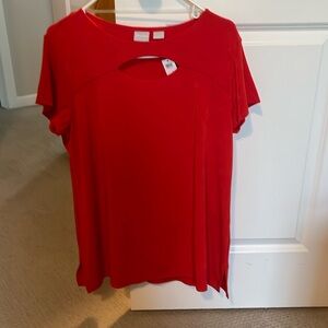 Chicos tunic red with front cut out
